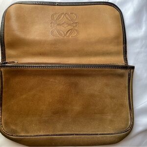 Loewe Tan and Brown Leather Pouch